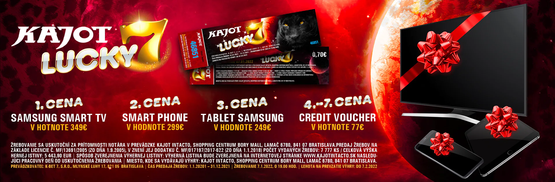 ABSOLÚTNA NOVINKA! VECNÁ ŽREBOVÁ LOTÉRIA KAJOT LUCKY 7