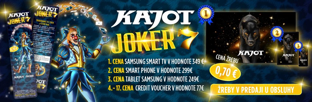 JEDINEČNÁ VECNÁ ŽREBOVÁ LOTÉRIA KAJOT JOKER 7