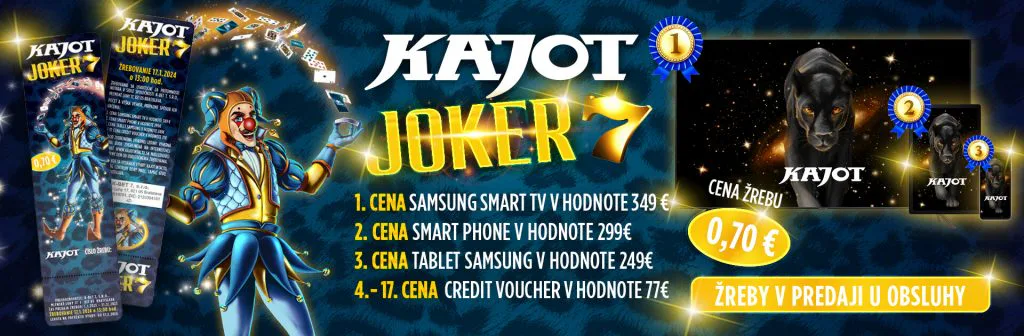 JEDINEČNÁ VECNÁ ŽREBOVÁ LOTÉRIA KAJOT JOKER 7