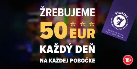 Žrebujeme 50 EUR každý deň!